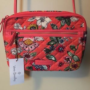 Vera Bradley RFID Little Crossbody Coral Floral